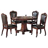 Sunset Trading 5 Piece Bellagio dining-game-table-set, Reversible Poker Top with Cup Holders