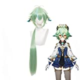 Aadesso Sucrose Costume Cosplay Wig For Game Genshin Impact Costume Wig Mixed Light Green Halloween Cosplay Hair Wig With Free Wig