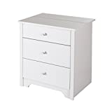 South Shore Vito Nightstand with 2 Drawers and Charging Station, Pure White
