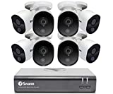 Swann Home Security Camera System, 8 Channel 8 Bullet Cameras, 1080p HD DVR, Indoor/Outdoor Wired Surveillance CCTV, Night Vision, Heat & Motion Sensing, Alexa + Google, 1TB Hard Drive, SWDVK-845808V