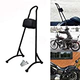 HTTMT 20" Tall Sissy Bar For 2004-2017 Harley Sportster Nightster Iron 883 1200 Backrest Detachable Back Rest Pad With Reflector Gloss Black [P/N:SBB016]