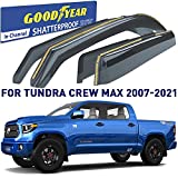 Goodyear Shatterproof in-Channel Window Deflectors for Trucks Toyota Tundra 2007-2021 CrewMax, Rain Guards, Window Visors for Cars, Vent Deflector, Truck Accessories, 4 pcs- GY003412LP