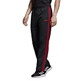 adidas Men's Tall Size Essentials 3-Stripes Tricot Pants, Black/Scarlet, X-Large