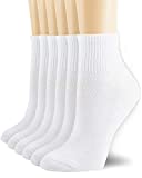 6 Pack Women's Running Sports Ankle Cotton Athletic with Thick Cushioned Performance Breathable Socks White 9-11