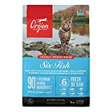 ORIJEN Cat Six Fish Recipe, 4lb, Premium High-Protein Grain-Free Dry Cat Food, Packaging May Vary