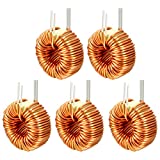 uxcell 5Pcs Horizontal Toroid Magnetic Inductor Monolayer Wire Wind Wound 50uH 20A Inductance Coil