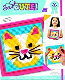 Colorbok 59338 Cat Learn to Sew Needlepoint Kit, 6-Inch by 6-Inch Pink Frame