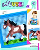 Colorbok Q2342A Horse Learn to Stitch Needlepoint Kit, 6-Inch by 6-Inch, Blue Frame