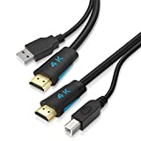 TESmart 2 Pcs 5ft Standard Twin Cable HDMI + USB KVM Cable USB Type A to USB Type B (2 Pcs/Lot USB + HDMI Cables)