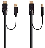 Monoprice - 136645 HDMI USB Combo Cable - 10 Feet, 4K@60Hz, High Dynamic Range (HDR) for KVM Switches - Switch Series Black