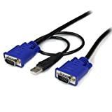 StarTech.com 10 ft Ultra Thin USB VGA 2-in-1 KVM Cable - VGA KVM Cable - USB KVM Cable - KVM Switch Cable (SVECONUS10) Black