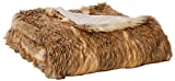 Wild Mannered Best Home Fashion Amber Fox Faux Fur Full Lounge Throw Blanket 58