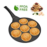 FRUITEAM Pancake Pan Nonstick Griddle 10 Inch Pancake Maker Mini Pancake and Flapjack 7 Mold Blini Pan for Son Daughter Gifts from Mom