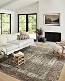Amber Lewis x Loloi Georgie Collection GER-07 Moss / Salmon 7'6" x 9'6" Area Rug