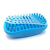 GrandeNero Pets Brush 2-in-1 Bath & Massage Brush for Big And Small Dogs Cats Brush for Pet Grooming Puppy Brush - Blue (Blue)