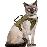 Tactical Cat Harness for Walking, Adjustable Escape Proof Pet Vest for Large Cat,Small Dog,Easy Control Breathable Cat Vest with Handle