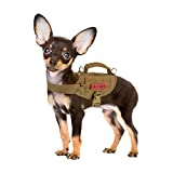 Tactical Dog Harness, Milltary Dog Vest with Durable Vertical Handle for XXS Puppy Dog