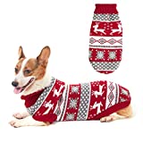 ZIFEIPET Dog Christmas Sweater Cute Reindeer Snowflake Knit Sweater Pet Holiday Cloth Soft Warm Turtleneck Knitwear for Medium to Large Dogs¡­