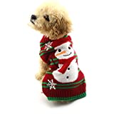 NACOCO Dog Snow Sweaters Snowman Sweaters Xmas Dog Holiday Sweaters New Year Christmas Sweater Pet Clothes for Small Dog and Cat(Snowman,XS)