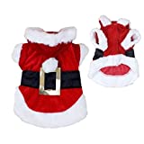 Idepet Santa Dog Costume Christmas Pet Clothes Winter Hoodie Coat Clothes for Dog Pet Clothing Chihuahua Yorkshire Poodle (XS)