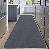 Sweet Home Stores Rib Design Indoor/Outdoor Non-Slip Runner Rug, Grey, 3' x 10', SH-SRT703-3X10