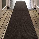 iCustomRug Spartan Weather Warrior Duty Indoor/Outdoor Utility Ribbed in 3ft,4ft,6ft Widths 70 Custom Sizes with Natural Non-Slip Rubber Backing 3' x 10' in Brown