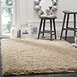 Safavieh Polar Shag Collection PSG800A Solid Glam 3-inch Extra Thick Area Rug, 10' x 14', Light Beige