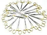 Cynamed-Gold Premium German 82 Pcs Veterinary Instruments Set -Include Kelly Forceps- Mosquito Forceps -Carmalt Forceps -Backhaus Towel Clamp- Mayo Metzenbaum Scissors- All in ONE