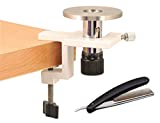 Hand & Table Microtome, 10 Microns per Click - for Section Cutting - Includes Wooden Storage Case & Cutting Razor - Eisco Labs