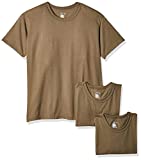 Soffe Men's 3 Pack - USA Poly/Cotton Military Tee, Tan, Small