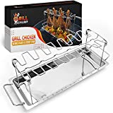 Grill Champ Chicken Leg Rack for Grill, BBQ & Smoker  Stainless Steel Chicken Wing Rack Grill Rack  14-Slot Chicken Rack for Drumsticks, Wings, Thighs  Chicken Racks for Grilling & Barbecuing