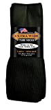 Extra-Wide Tube Socks Black Fit Shoes 9-15 Up to 6E 3-Pair Pack Made in USA