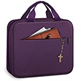 FINPAC Large Bible Cover, Carrying Book Case Church Bag Bible Protective with Handle and Zippered Pocket, Perfect Gift for Men Women Father Kids (Maroon)