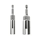 Comliful 2 Pack(8mm,14mm) 14 Hex Shank, Slot Wing nuts Drill Bit Socket Wrenches Tools Set,Power Wing Nut Driver Set, Drills Bits for Panel Nuts screws eye C hook bolt,Q-Hanger