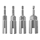 1/4" hex shank nut driver power wing nut drill bit socket tool drive kit, slotted wing nut drill sleeve wrench wrench kit, panel nut screw eye C-shaped hook bolt (4 Pack 4 Size 10mm,11mm,16mm,18mm)