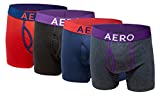 Aeropostale Mens Boxer Briefs 4 Pack Cotton Stretch Boxer Briefs Underwear (Multicolored, Medium)