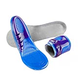 TOSAFZXY Gel Insoles - Shoe Inserts for Walking, Running, Hiking - Full Length Orthotics for Men, Women - Cushion Soles for Heels, Arch Support, Plantar Fasciitis, Massaging Flat Feet Blue Size L