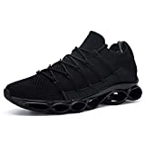 DYKHMILY Steel Toe Safety Sneakers for Women Lightweight Slip on Work Shoes Slip Resistant Breathable Running Shoe(9,Black,D91868)