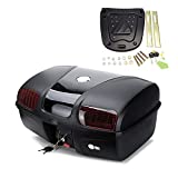 Mingting Universal Motorcycle Rear Top Box Tail Trunk Luggage Case,47 Litre Hard Case with Mounting Hardware, Black