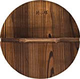  ZhenSanHuan Natural Wooden Wok lid/Cover Kitchen Tool, Pot Cover Lightweight Handcrafted Wooden Kitchen Accessory (36cm/14inch)