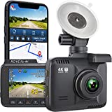 ROVE R2-4K Dash Cam Built-in WiFi GPS Car Dashboard Camera Recorder with UHD 2160P, 2.4" IPS Screen, 150 Wide Angle, WDR, Night Vision