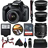 Canon EOS 4000D DSLR Camera with 18-55mm f/3.5-5.6 III Lens - Pixi Advanced Bundle (International Version)