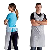 Disposable Poly Aprons 1000 pack Plastic Apron 28 X 46 inches Large White Protective Apron for Commercial or Household Use - Throw Away for Hair Salon Spa or Art Studio