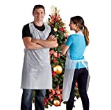 Disposable Poly Aprons 100 pack 28 X 46 inches Large White Protective Apron for Commercial or Household Use - Throw Away for Hair Salon Spa or Art Studio