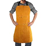 Benozit Leather Welding Work Apron,Heat&Flame Resistant, Protective Clothing or Safety Apparel for Blacksmith,Woodwork/Home Improvement/Heavy Duty Work,23x35inch