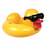 GAME 51301-BB Derby Duck Large, 4 Feet Wide Adult Pool Inflatable Ring Float, Yellow