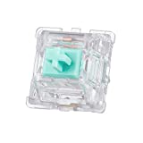 ZugGear Linear Switches 62g Transparent Aqua Teal Switch with Gold-Plated Spring Smooth Creamy Green Stem 5 Pins Linear Keyswitch (DUROCK L2 Clear, 20pcs)