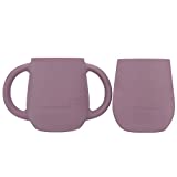 BraveJusticeKidsCo. | Teenie Tiny Silicone Developmental Baby-Led Weaning Drinking Cups (2 pack) (Mauve)