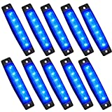 PSEQT 10 Pcs LED Rock Strip Lights Car Exterior Underglow Wheel Fender Well Lighting Kits Waterproof for Golf Cart Wrangler Silverado Offroad Truck RV UTV ATV Snowmobile (Blue)…