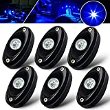 6 Pods LED Rock Light Kit Blue Light Lamp for Jeep Car UTV ATV SUV RZR Off Road Ranger Pioneer Wheeler Truck Trail bed lighting Boat underglow lights Waterproof